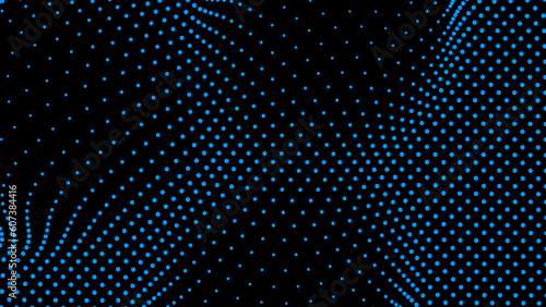Dome-shaped protrusion part seine by stretching mesh for the illusion three-dimensional deformation of the surface. Screen media video trippy. Mesh LCD display. Scale size different hole space.