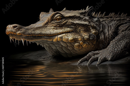 Alligator crocodile amphibian predator. AI Generated