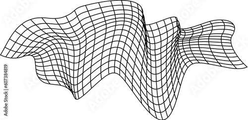 Net flying waving. Texture wave textile. Fabric square cells sea wind. Vector illustration rolling hills. Flag windy stream flow. Network structure surface checkered background sport lines border.