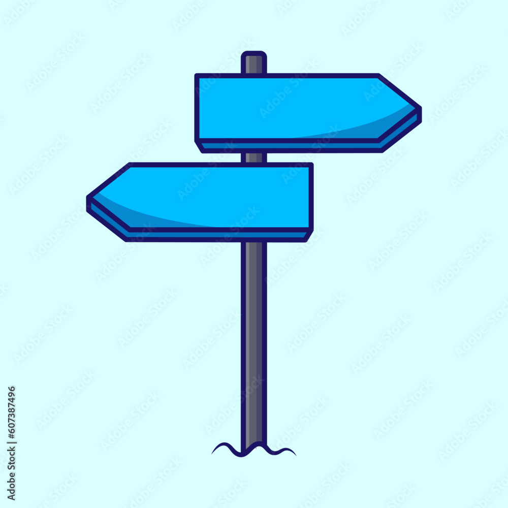 Road arrow signs left and right vector icon, flat icon sing minimal illustration Road arrow signs left and right vector icon, flat icon sing minimal illustration