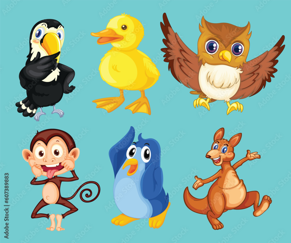 Set of cute animals vector by the greatest graphics Set of cute animals vector by the greatest graphics