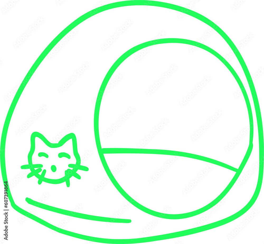 Fototapeta premium Doodle cat bed