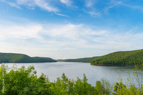 Fényképezés Allegheny National Forest Pa Kinzua point mountain lake, copy space graphic reso