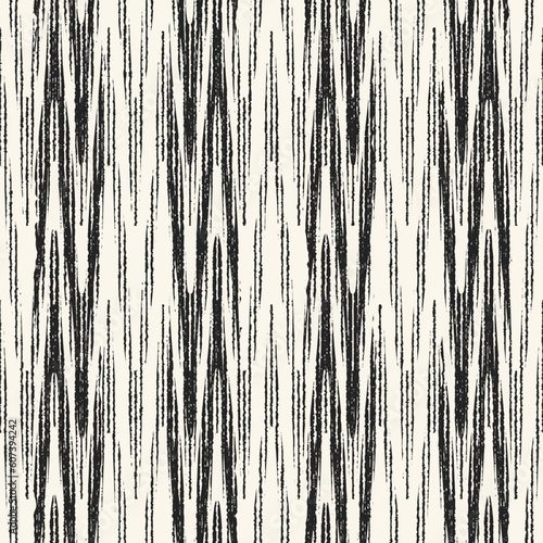 Monochrome Wood Grain Textured Zigzag Pattern