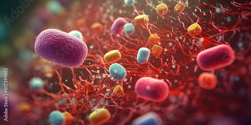 Detailed View of Human Blood Cells Under a Microscopc