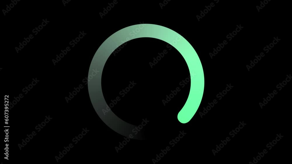 Loading animation of a spinning circle. Waiting for download. Green circle on a black isolated background. Loading animation of a spinning circle. Waiting for download. Green circle on a black isolated background.