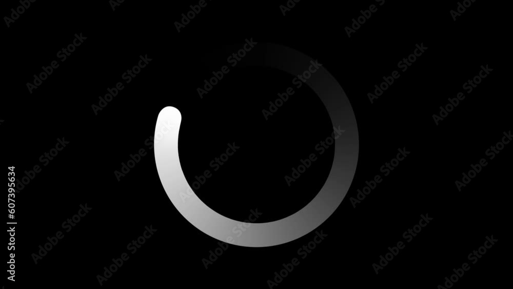 Loading animation of a rotating cargo wheel. Waiting for download. The white circle is spinning very slowly on a black isolated background. Loading animation of a rotating cargo wheel. Waiting for download. The white circle is spinning very slowly on a black isolated background.