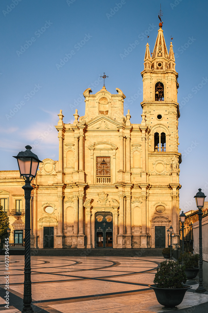 Basilica of the Holy Apostles Peter and Paul, Duomo Square, Acireale, Catania, Italy
