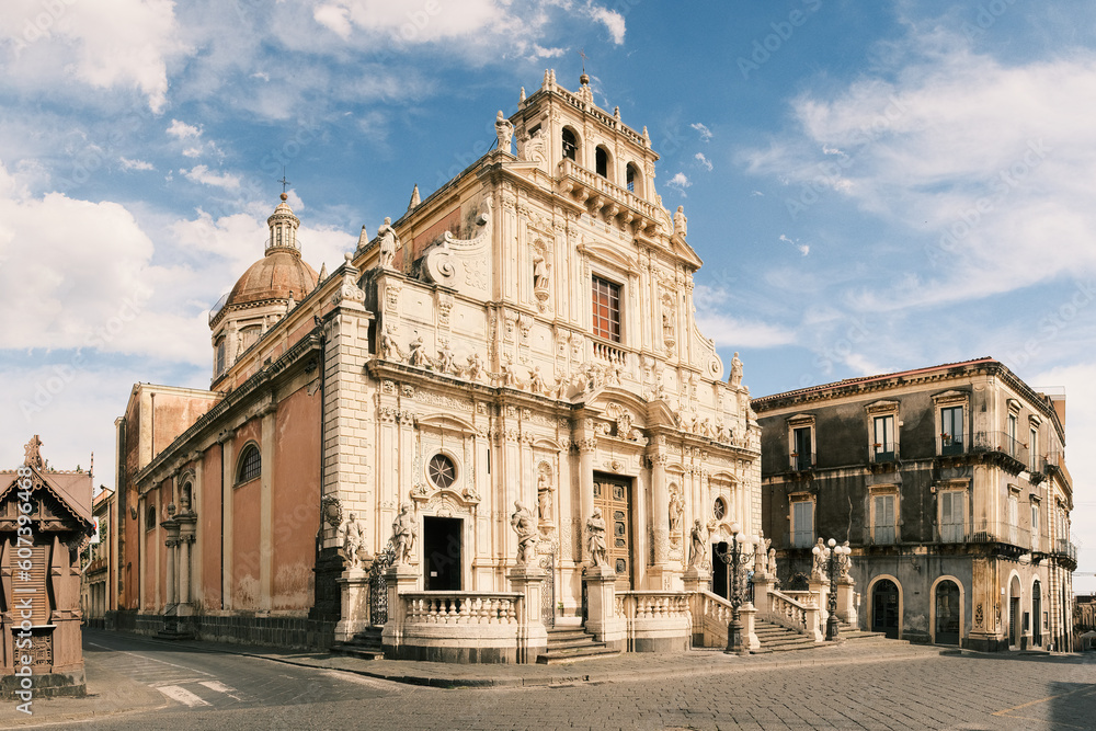 The magnificent Basilica of Saint Sebastian, Acireale, Catania, Italy