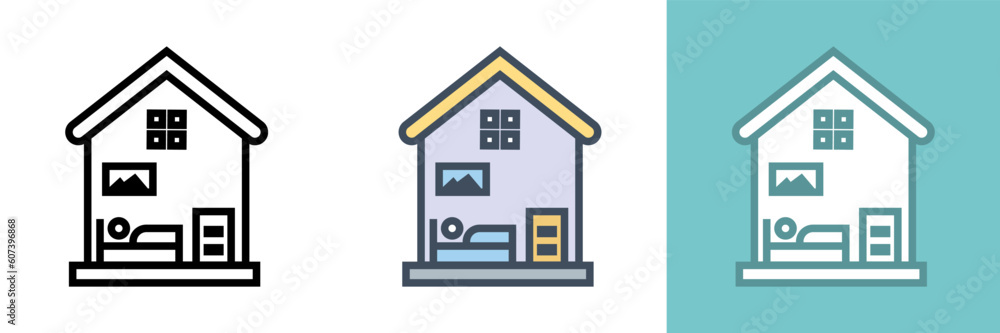 Lodging Icon, an icon representing lodging, symbolizing accommodation, hospitality, and comfortable stays. Lodging Icon, an icon representing lodging, symbolizing accommodation, hospitality, and comfortable stays.