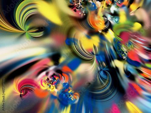 Wallpaper Mural rainbow abstract fractal background 3d rendering illustration Torontodigital.ca