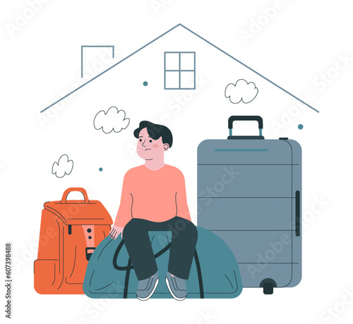 20 June, world refugee day set. Refugee abandone home