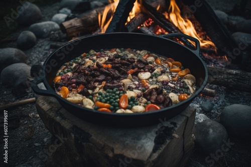 campfire cookbook with recipes for delicious meals that can be made over the fire, created with generative ai