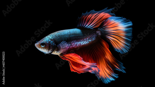 guppy fish on black background. generative ai