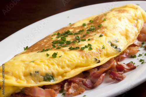 Omelette with bacon inside generative AI