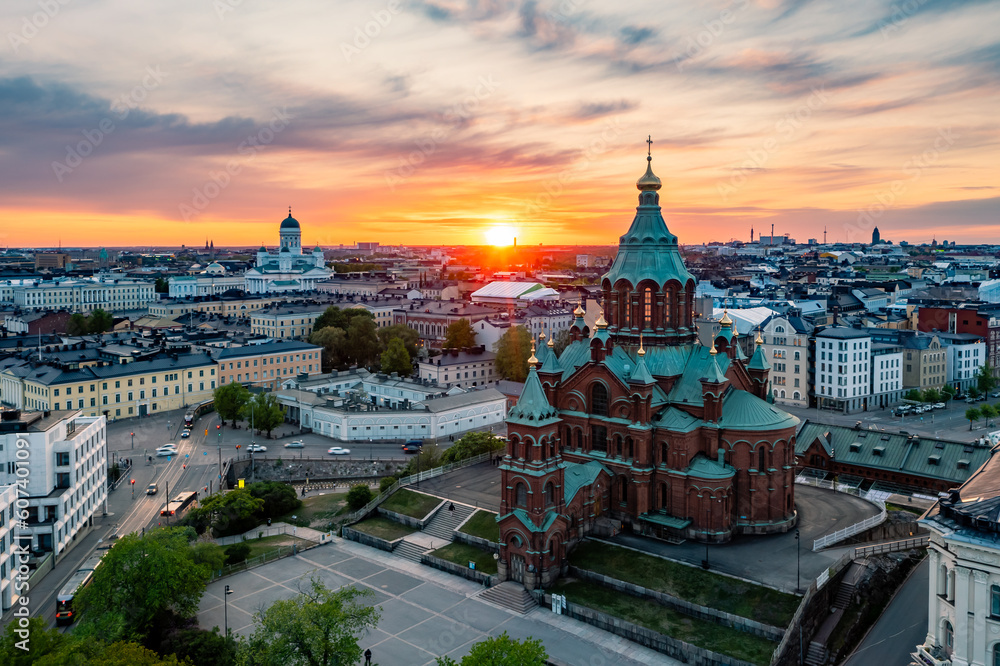 cityscape at sunset