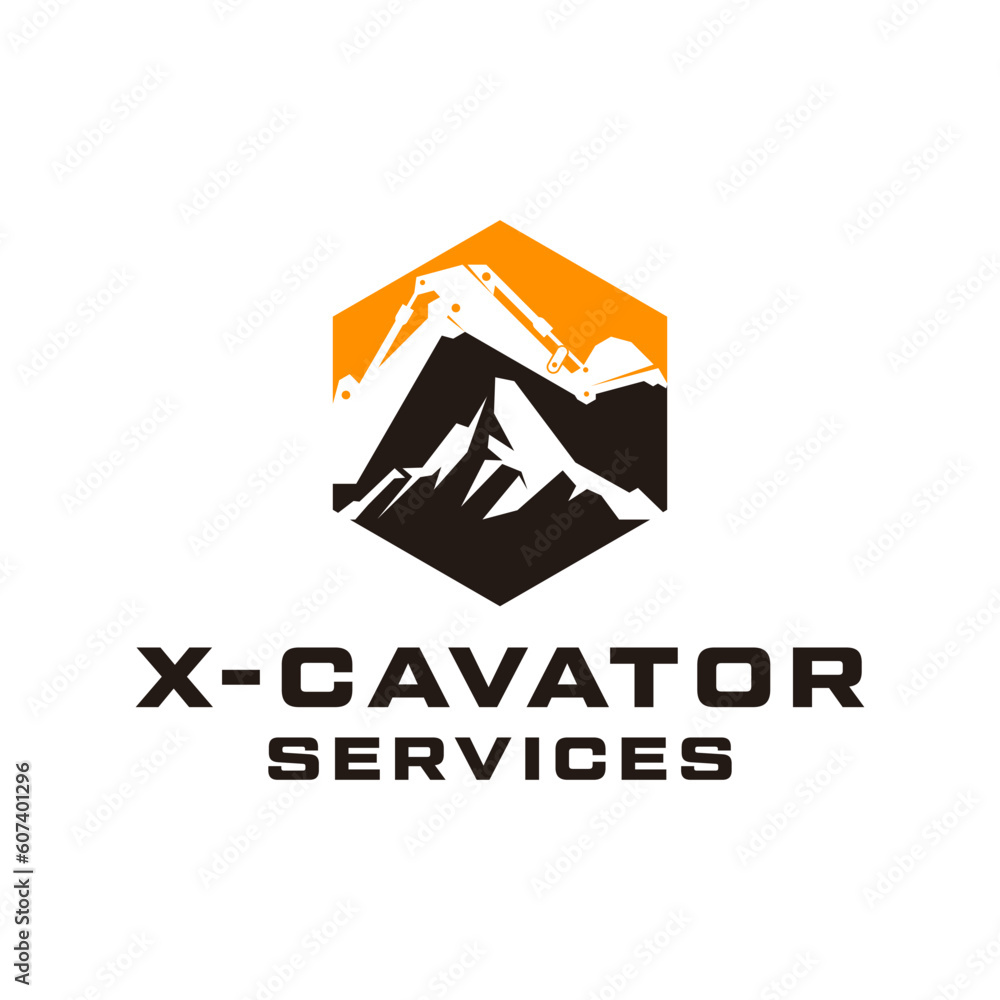 Excavator heavy equipment logo vector template Excavator heavy equipment logo vector template