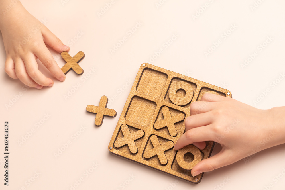 Fototapeta premium Tic-tac-toe game. Educational games. Strategy game.