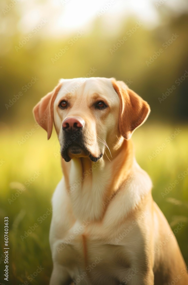 Golden Labrador Retriever dog. Generative AI.