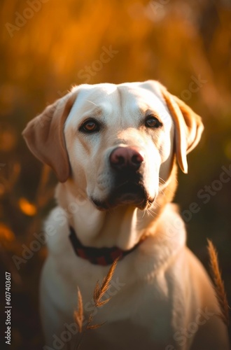 Golden Labrador Retriever dog. Generative AI.