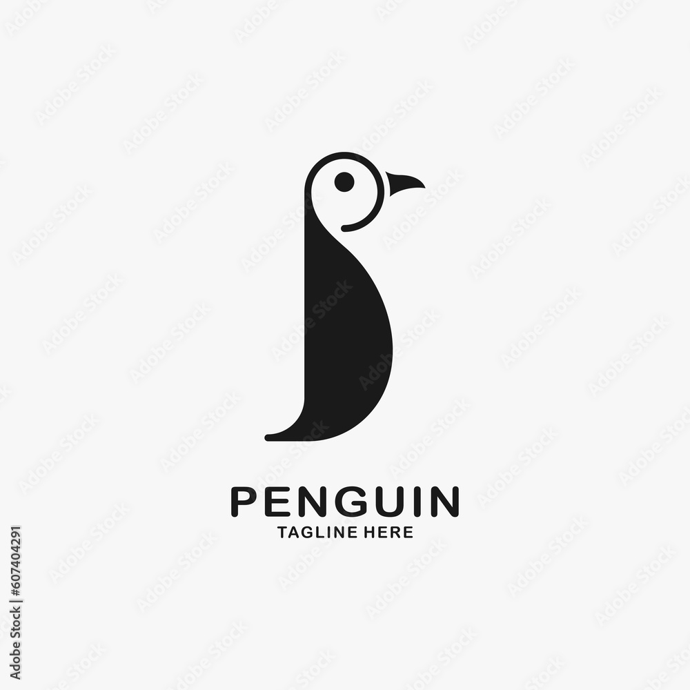 Obraz premium Penguin logo design illustration