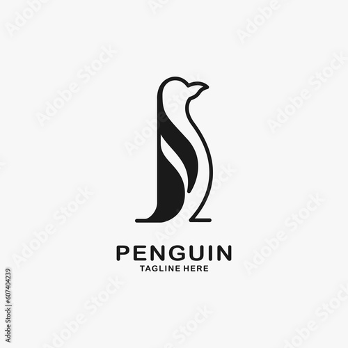 Penguin logo design illustration