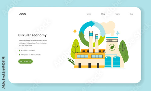 Circular economy. Product life cycle from production, consumption