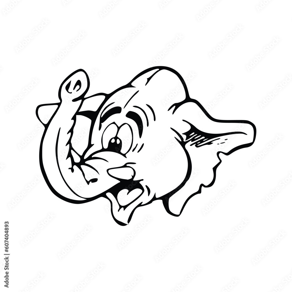 Funny cartoon elephant. Vector illustration on white background. Hand drawn. Funny cartoon elephant. Vector illustration on white background. Hand drawn.