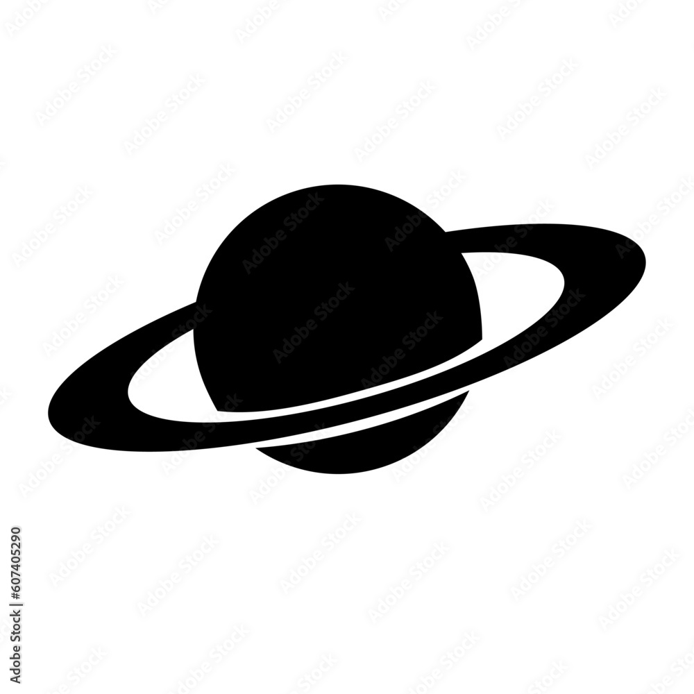 Saturn icon with rings around the planet. Saturn icon with rings around the planet.