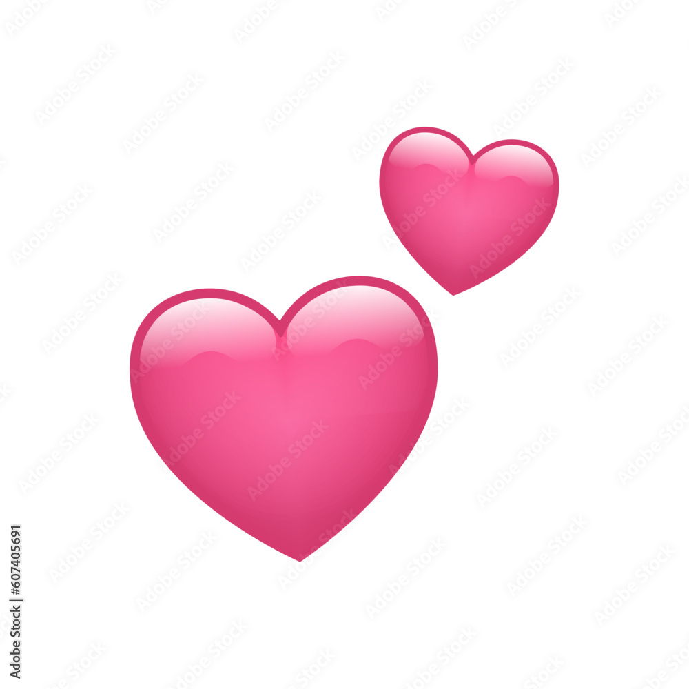 Two Hearts emoji isolated on white background. Emoticons symbol modern, simple, vector, printed on paper. icon for website design, mobile app, and UI. Vector Illustration