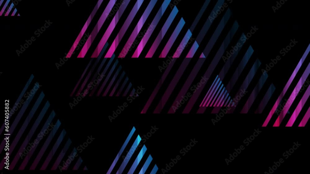 Blue purple striped triangles abstract tech background. Seamless looping geometric motion design. Video animation Ultra HD 4K 3840x2160 Blue purple striped triangles abstract tech background. Seamless looping geometric motion design. Video animation Ultra HD 4K 3840x2160