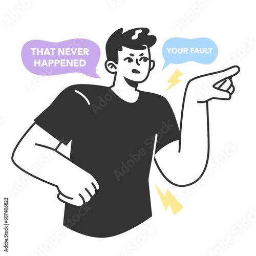 Gaslighting concept. Psychological manipulation method, and cognitive