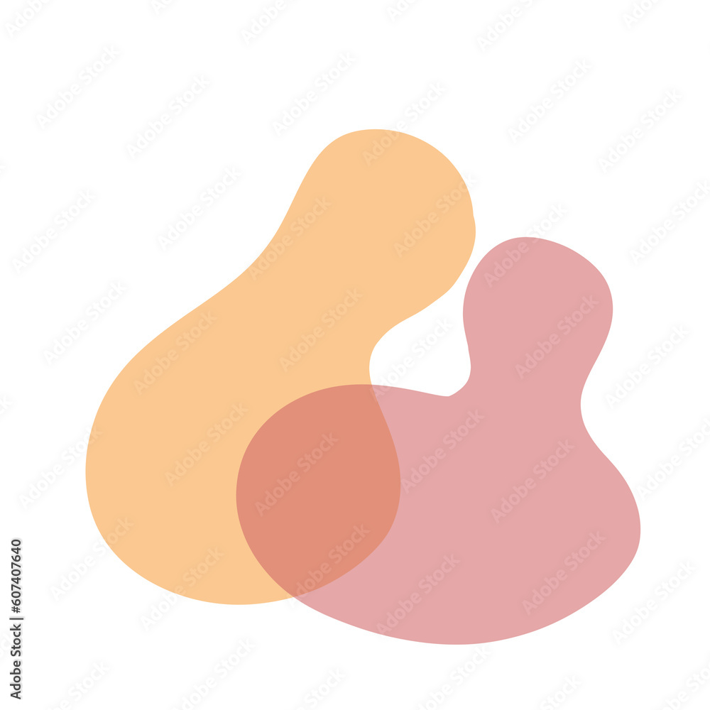 Abstract Pebble Style Shapes Bending In With Each other Modern Art Style 