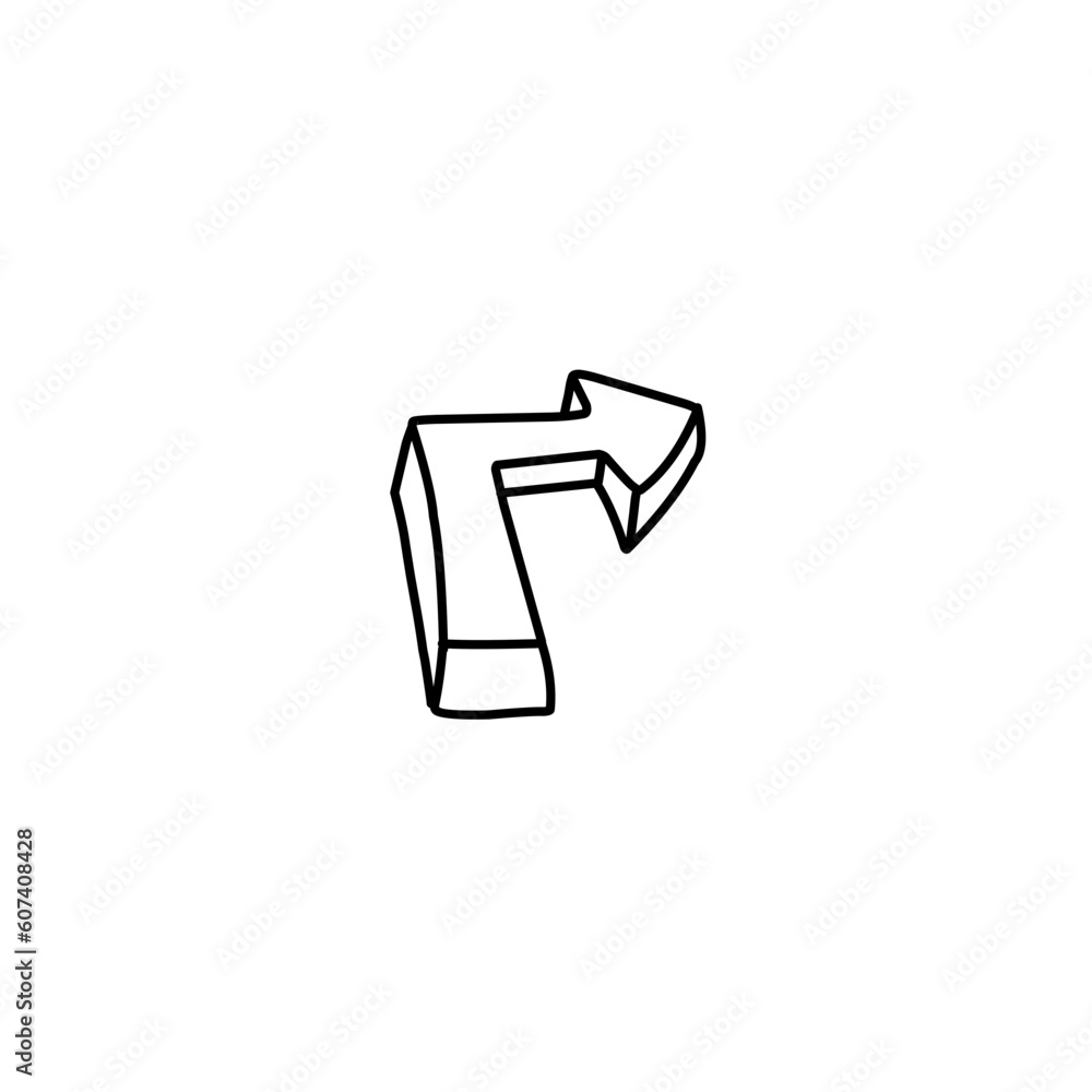 Hand Drawn 3D Arrow Hand Drawn 3D Arrow