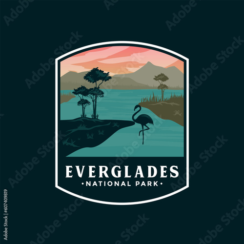 Everglades National Park Emblem Patch Illustration Design.