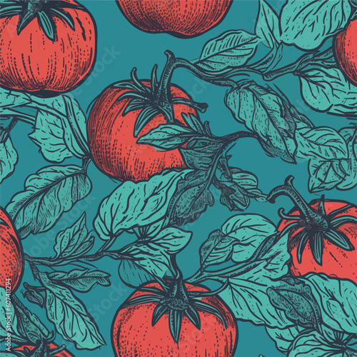 Seamless Colorful Tomato Pattern.

Seamless pattern of tomatos in colorful style. Add color to your digital project with our pattern!