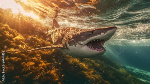 shark in vibrant colors, Sunny Nature photo