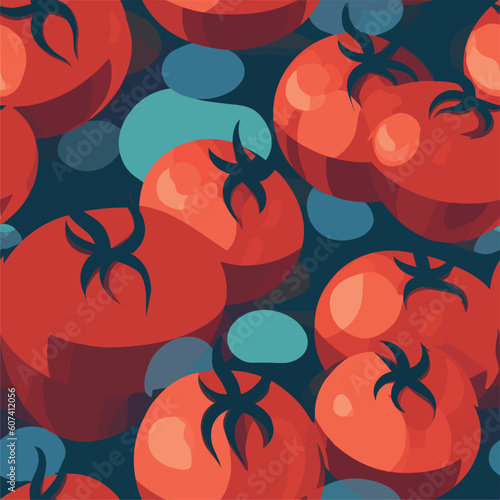 Seamless Colorful Tomato Pattern.

Seamless pattern of tomatos in colorful style. Add color to your digital project with our pattern!