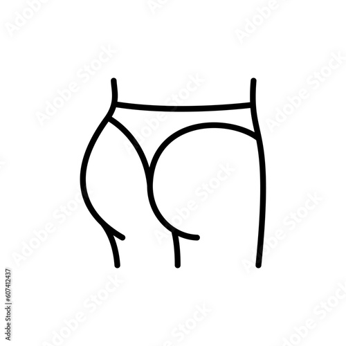 Panties thong Icon. Vector sign in simple style isolated on white background.
