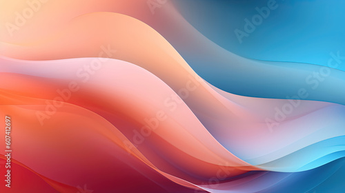 Abstract soft pink and bright orange wave illustration wallpaper