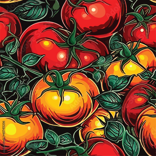 Seamless Colorful Tomato Pattern.

Seamless pattern of tomatos in colorful style. Add color to your digital project with our pattern!