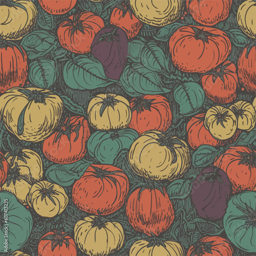 Seamless Colorful Tomato Pattern.

Seamless pattern of tomatos in colorful style. Add color to your digital project with our pattern!