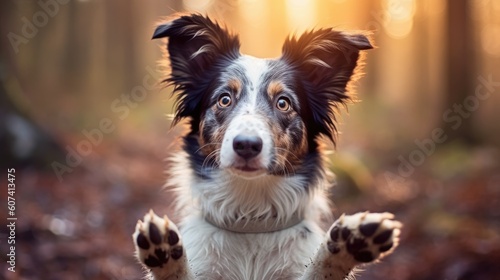 cute border collie begging with paws © Andrus Ciprian