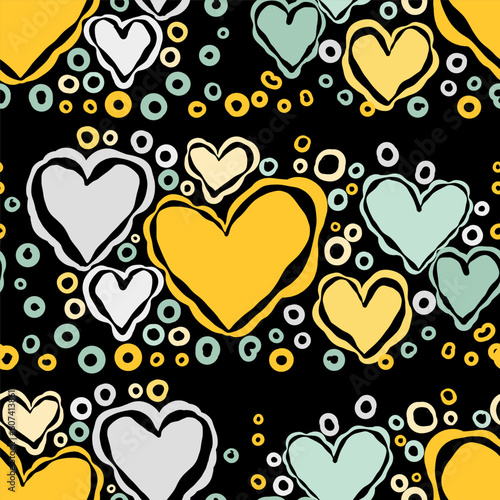Pattern with hearts. Vector repeating texture.
