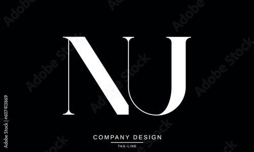 NU, UN, Abstract Letters Logo Monogram