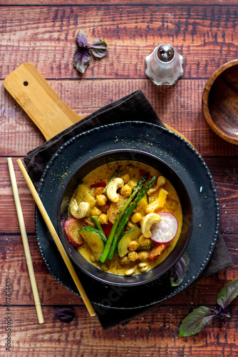 vegetable curry with asparagus