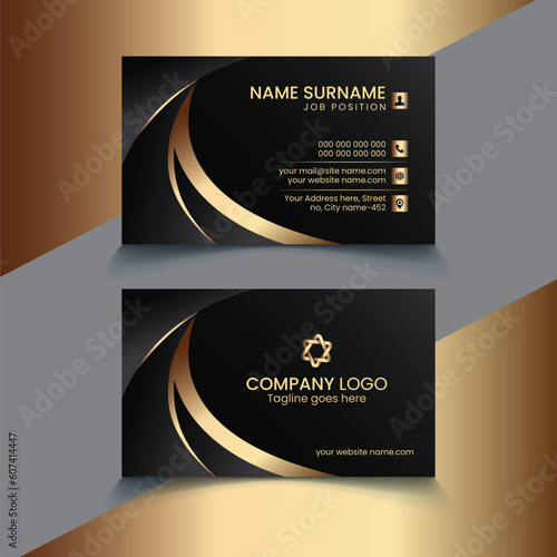 golden luxury business card template