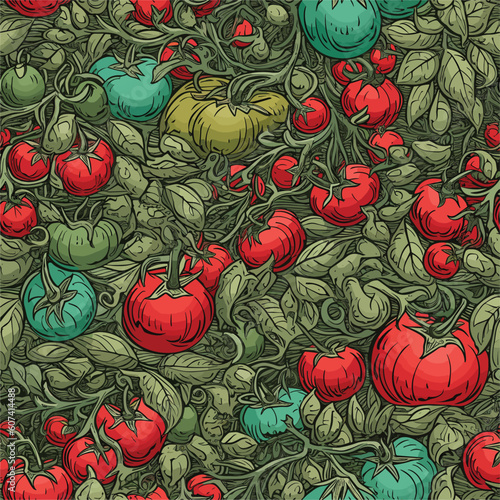 Seamless Colorful Tomato Pattern.

Seamless pattern of tomatos in colorful style. Add color to your digital project with our pattern!