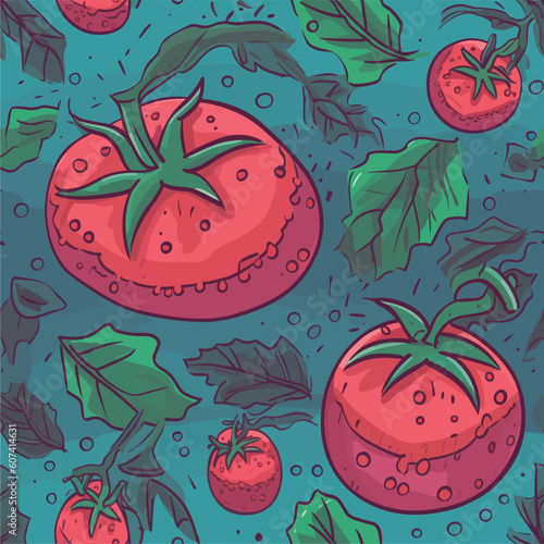 Seamless Colorful Tomato Pattern.

Seamless pattern of tomatos in colorful style. Add color to your digital project with our pattern!