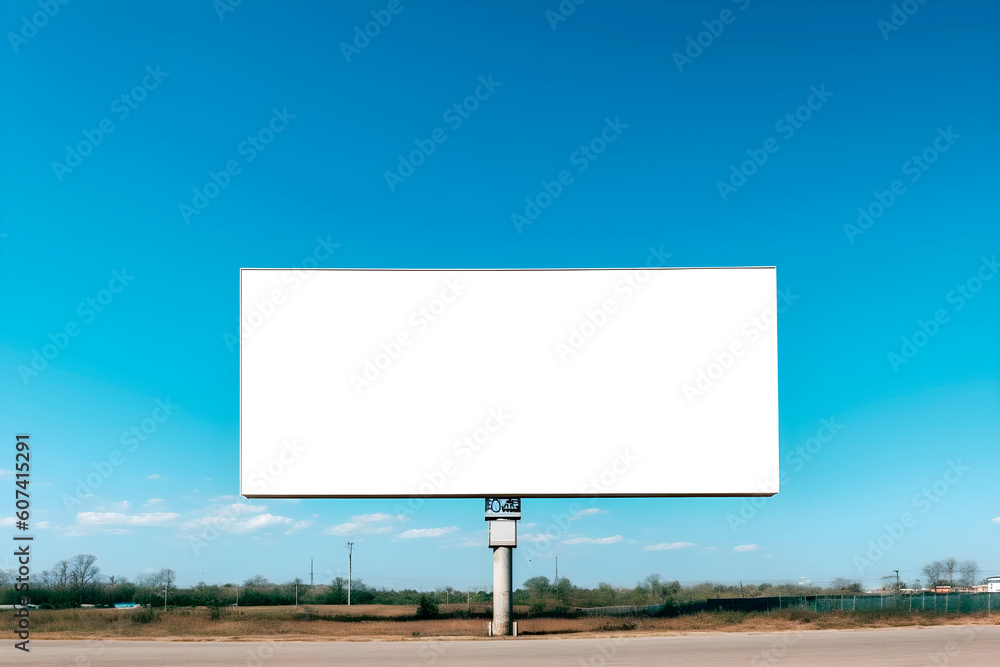 billboard against the sky with a thick transparent area, large wide billboard mockup, generative ai billboard against the sky with a thick transparent area, large wide billboard mockup, generative ai